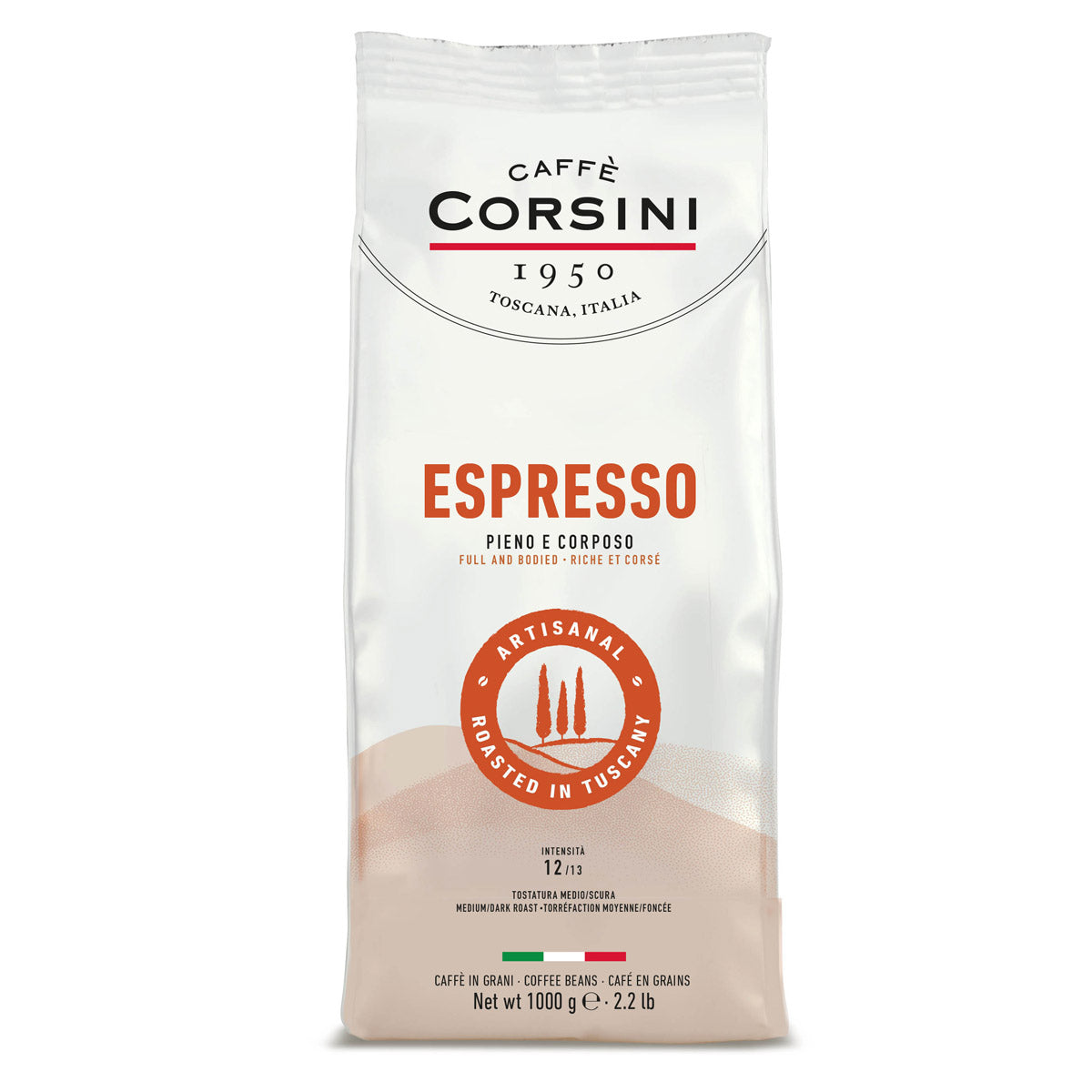 caff-corsini-espresso-arabica-e-robusta-caff-in-grani-1-kg-cartone-da-8 image 1