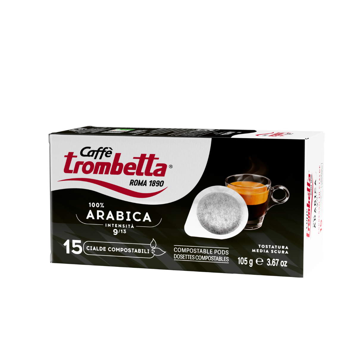 caff-trombetta-tutto-arabica-in-cialda-ese-180-cialde-compostabili-12x15 image 3