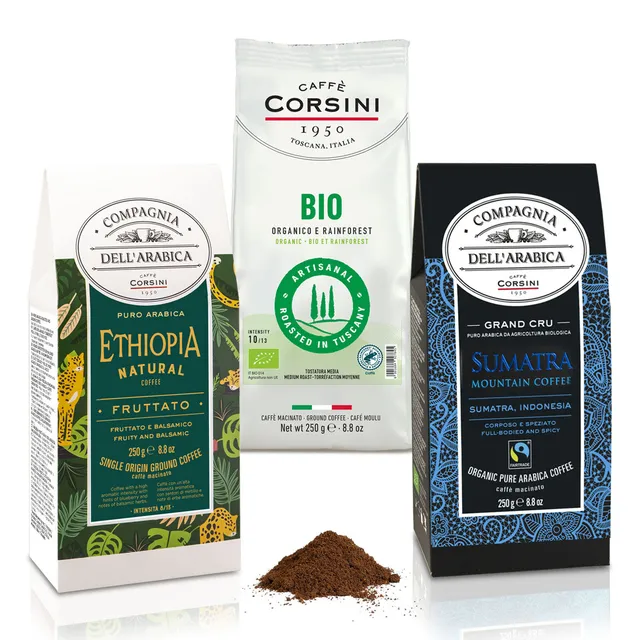 caff-corsini-kit-degustazione-bio-fairtrade-caff-macinato-3x250g image 1