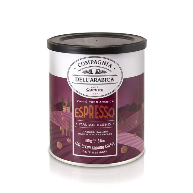 caff-corsini-espresso-italian-blend-100-arabica-caff-macinato-lattina-250g-carto image 1