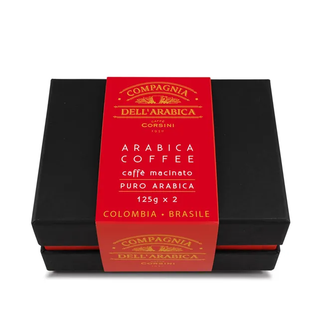 caff-corsini-compagnia-dell-arabica-cofanetto-regalo-caff-macinato-colombia-e-br image 1