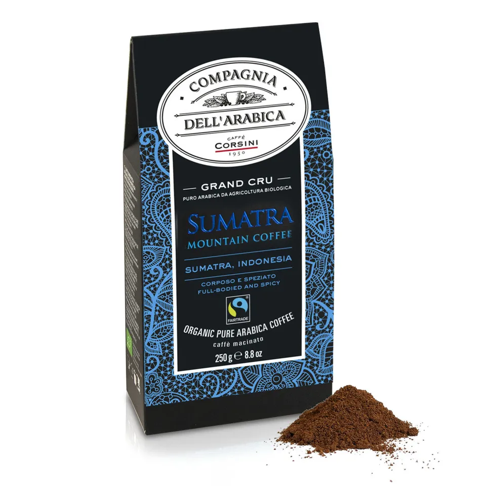 caff-corsini-grand-cru-sumatra-macinato-100-arabica-bio-fairtrade-250g-x12 image 1