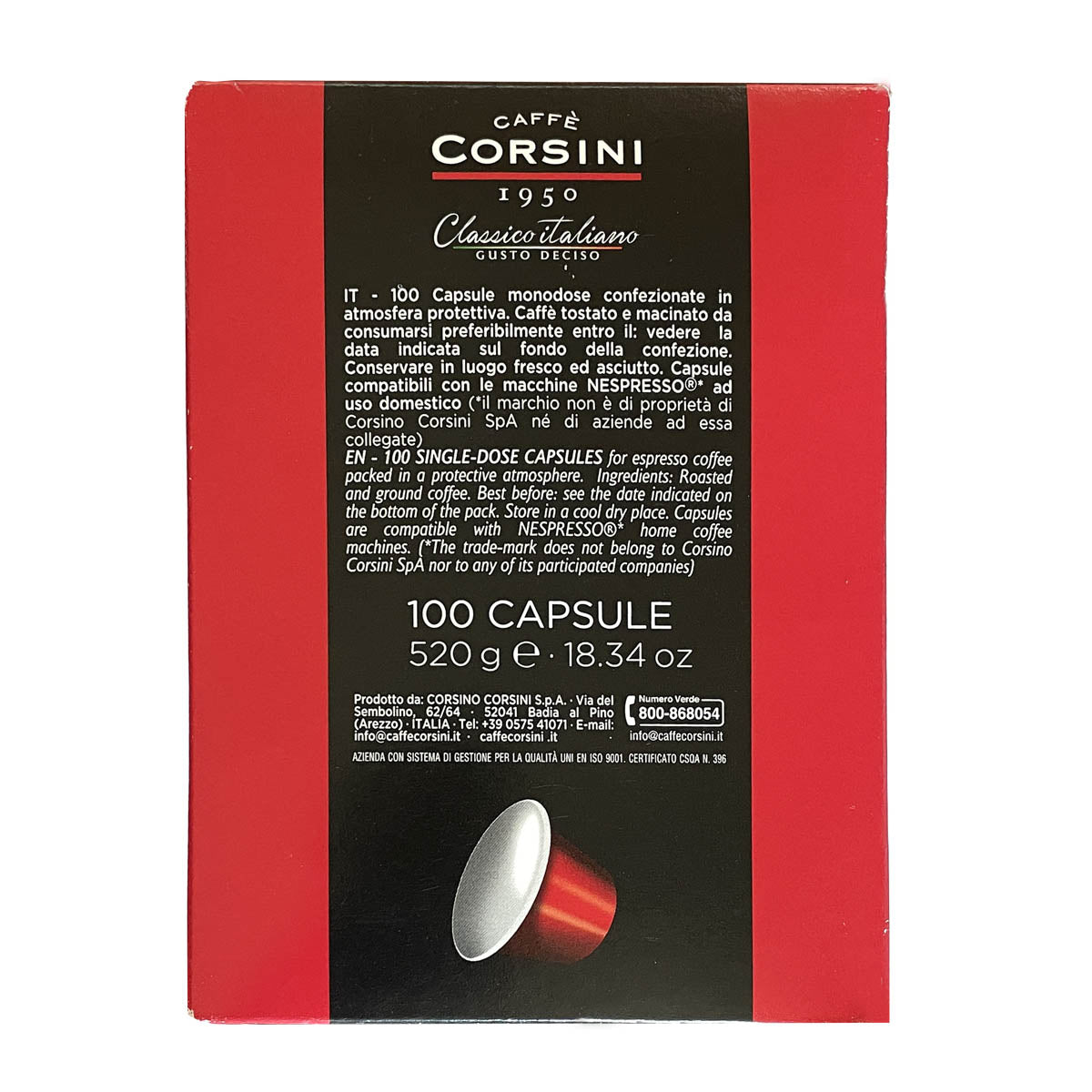 caff-corsini-classico-italiano-capsule-compatibili-nespresso-cartone-4-x-100-cap image 4
