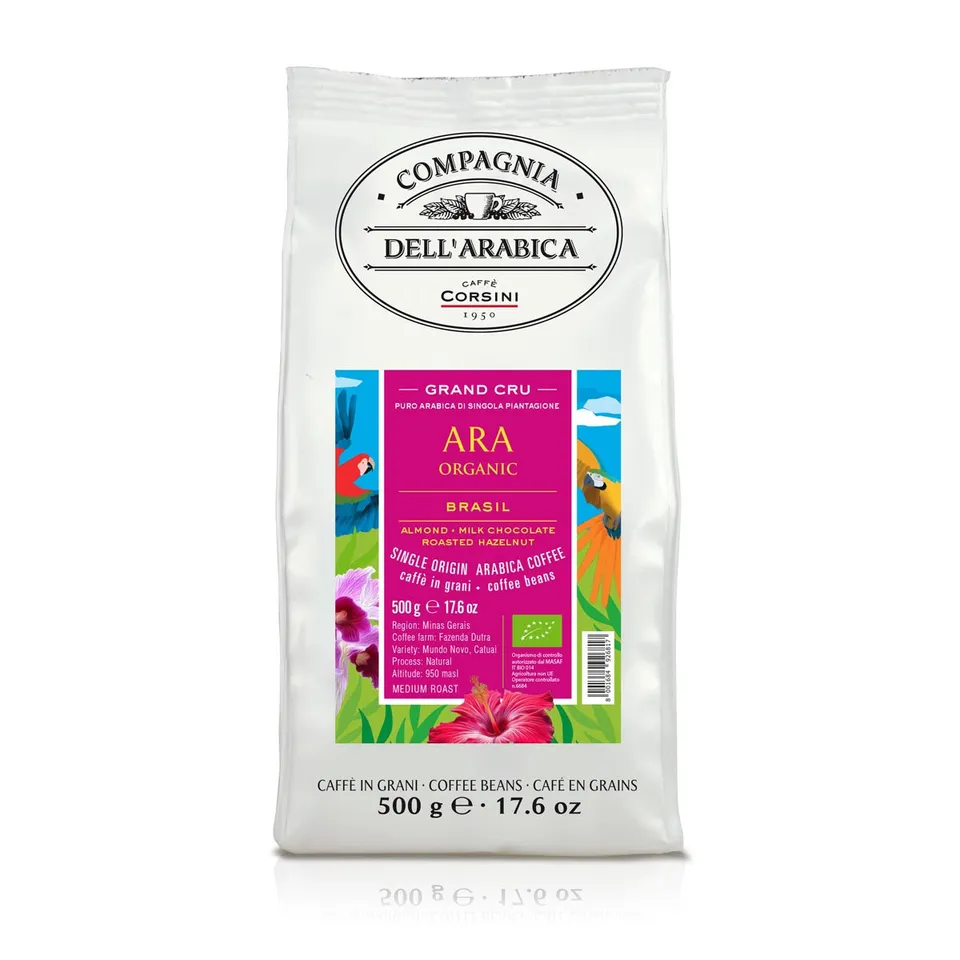 caff-corsini-ara-organic-brasil-caff-in-grani-100-arabica-bio-500g image 1