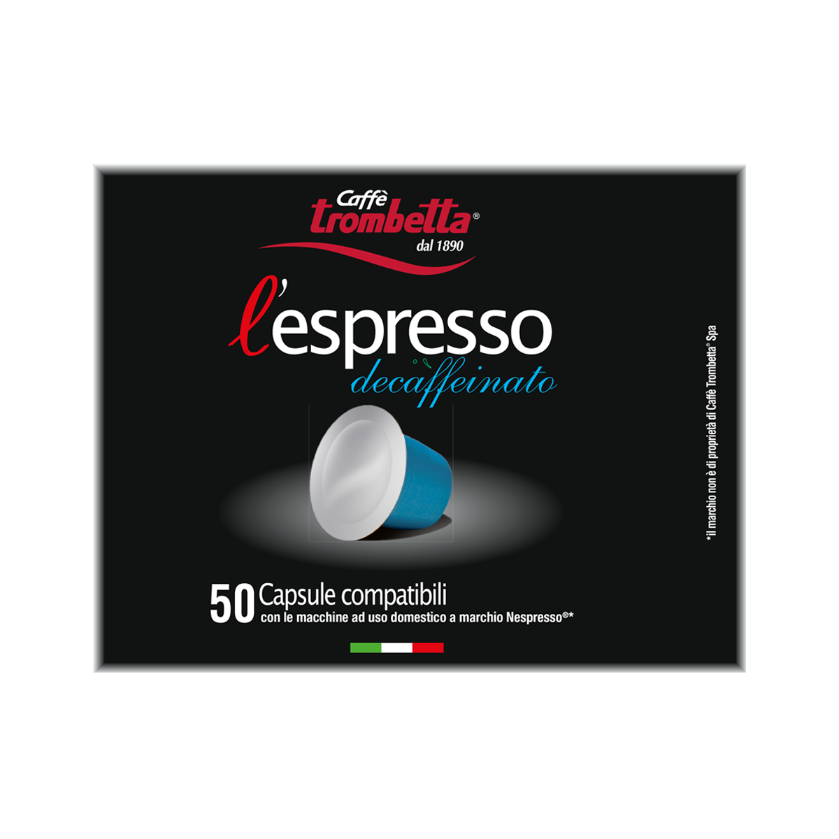 caff-trombetta-l-espresso-decaffeinato-150-capsule-compatibili-nespresso image 1