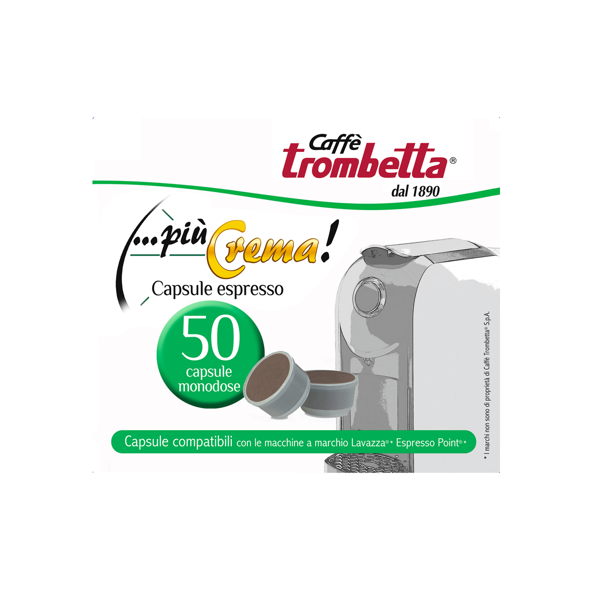 caff-trombetta-pi-crema-300-capsule-compatibili-lavazza-espresso-point image 1