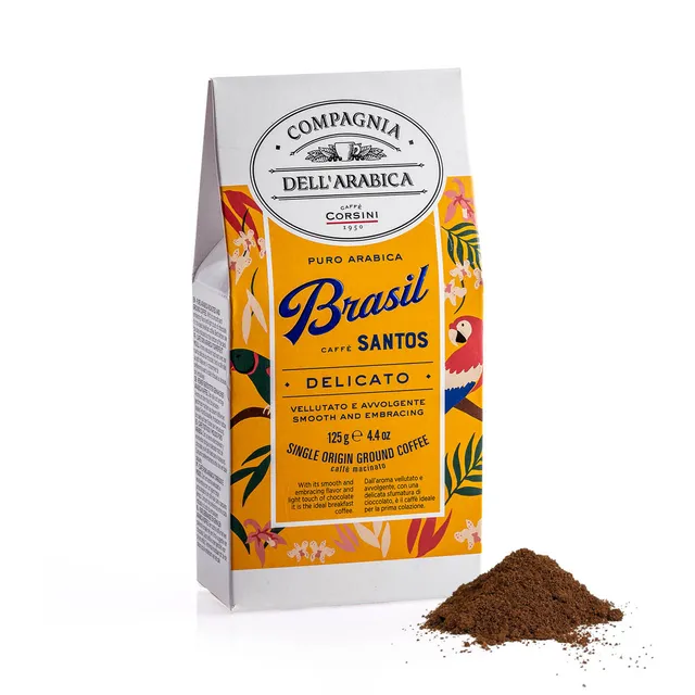 caff-corsini-brasil-santos-100-arabica-macinato-125g-box-da-12 image 1