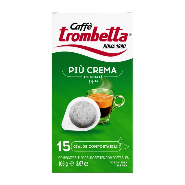 caff-trombetta-pi-crema-in-cialde-ese-12-confezioni-da-15-cialde-180-cialde image 1