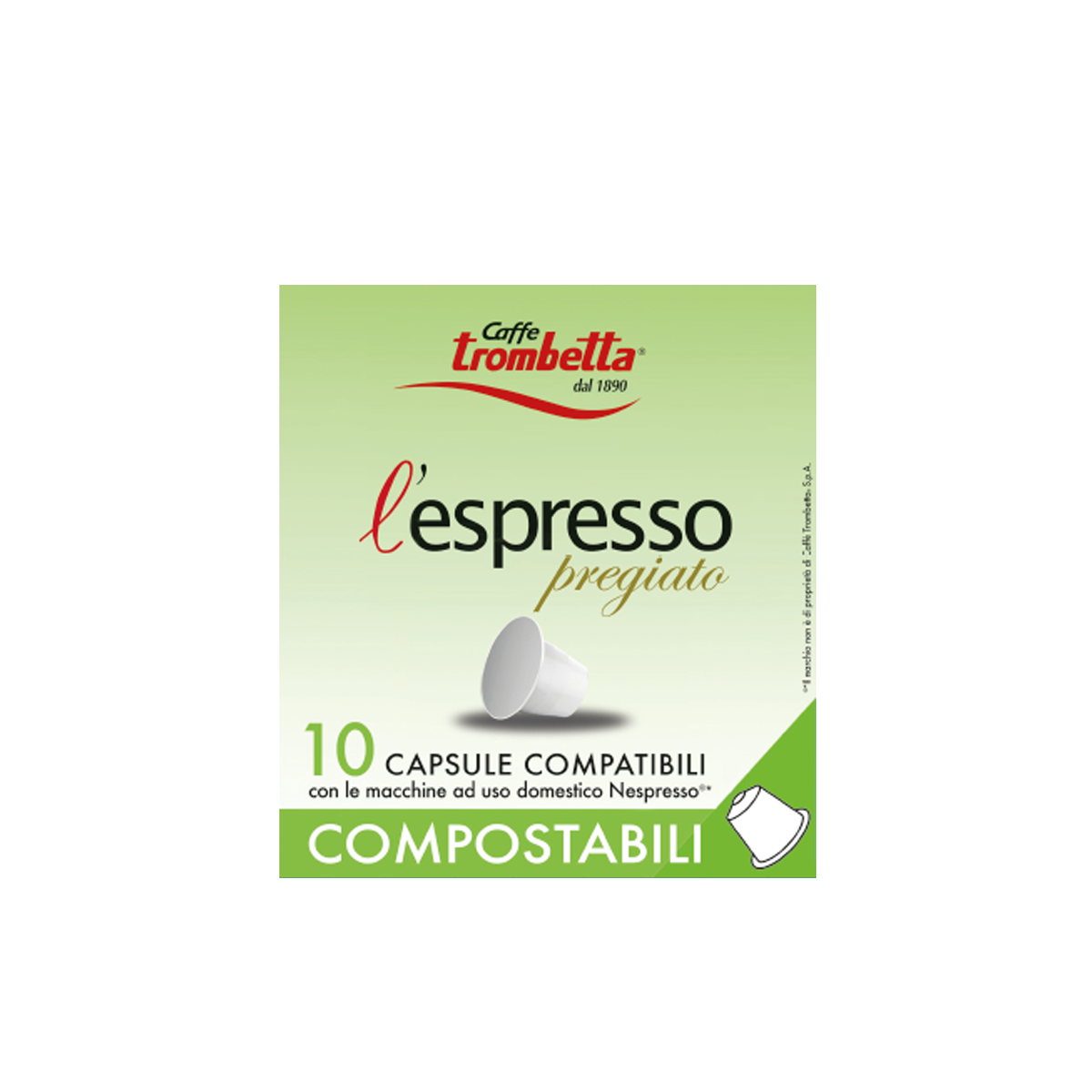 caff-trombetta-l-espresso-compostabili-pregiato-8-confezioni-da-10-capsule-80-ca image 1