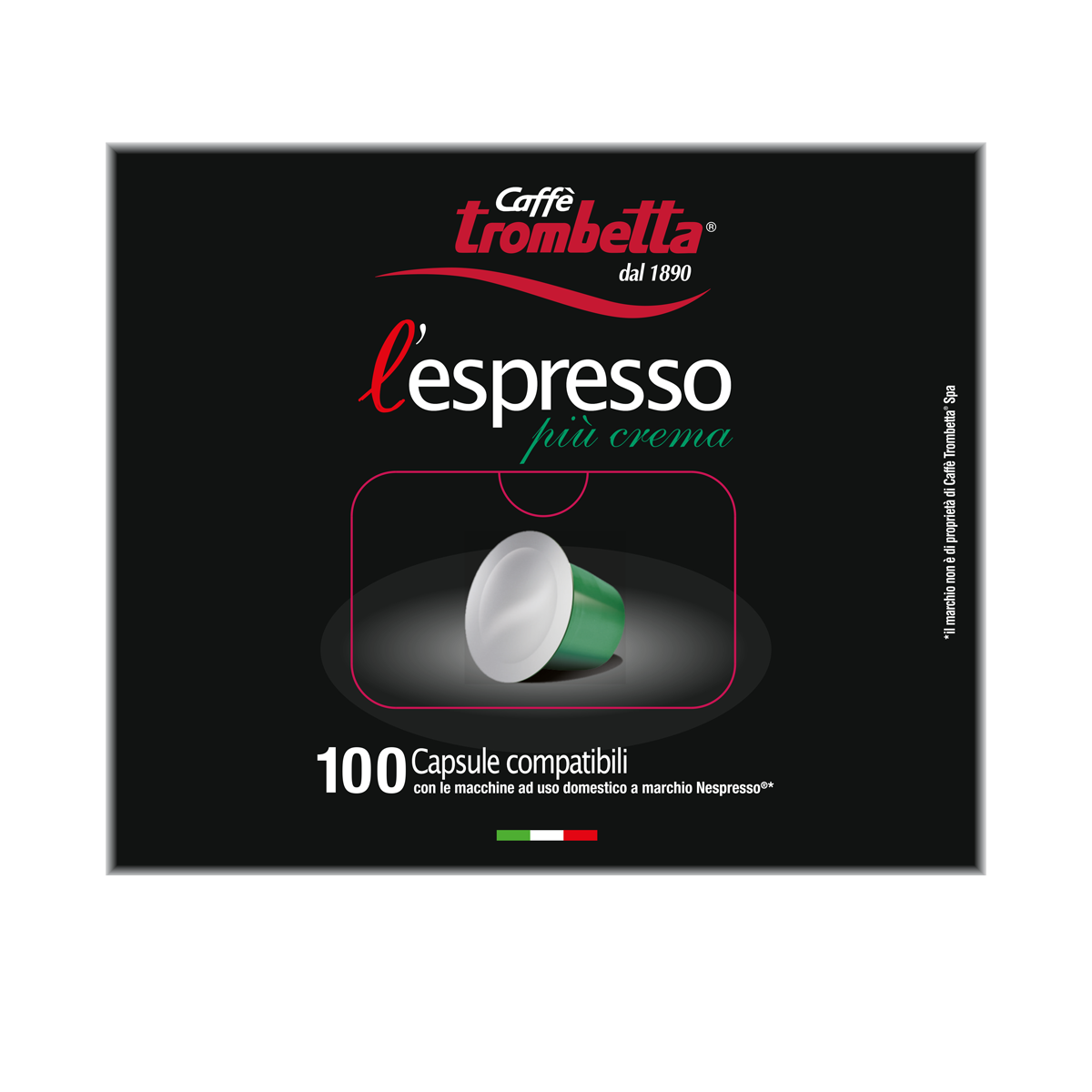 caff-trombetta-l-espresso-pi-crema-100-capsule-compatibili-nespresso image 1
