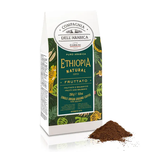 caff-corsini-compagnia-dell-arabica-ethiopia-natural-100-arabica-macinato-250g-x image 1