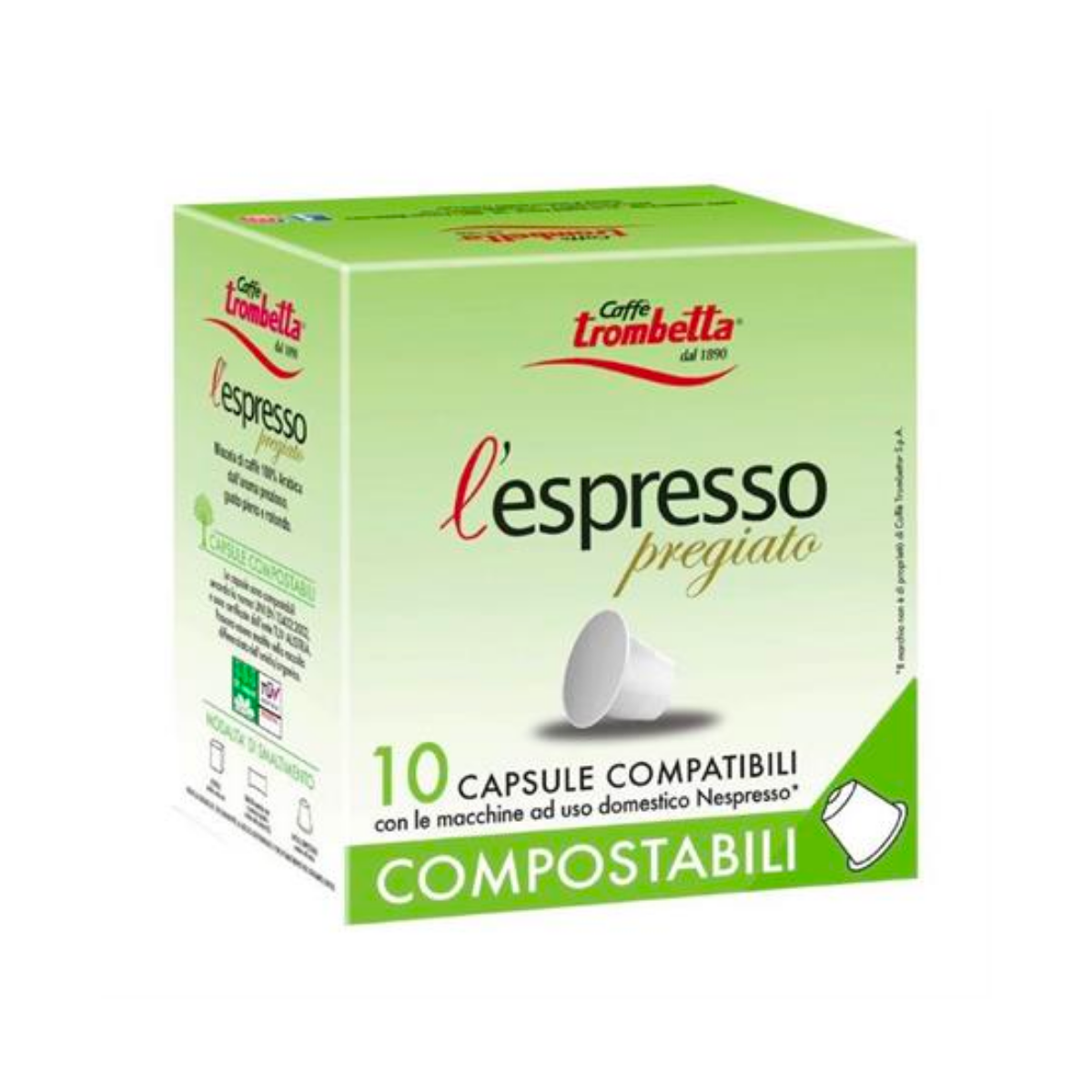 caff-trombetta-l-espresso-compostabili-pregiato-8-confezioni-da-10-capsule-80-ca image 2
