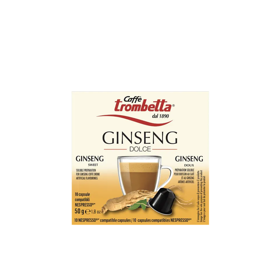 caff-trombetta-l-espresso-ginseng-dolce-40-capsule-compatibili-nespresso image 1