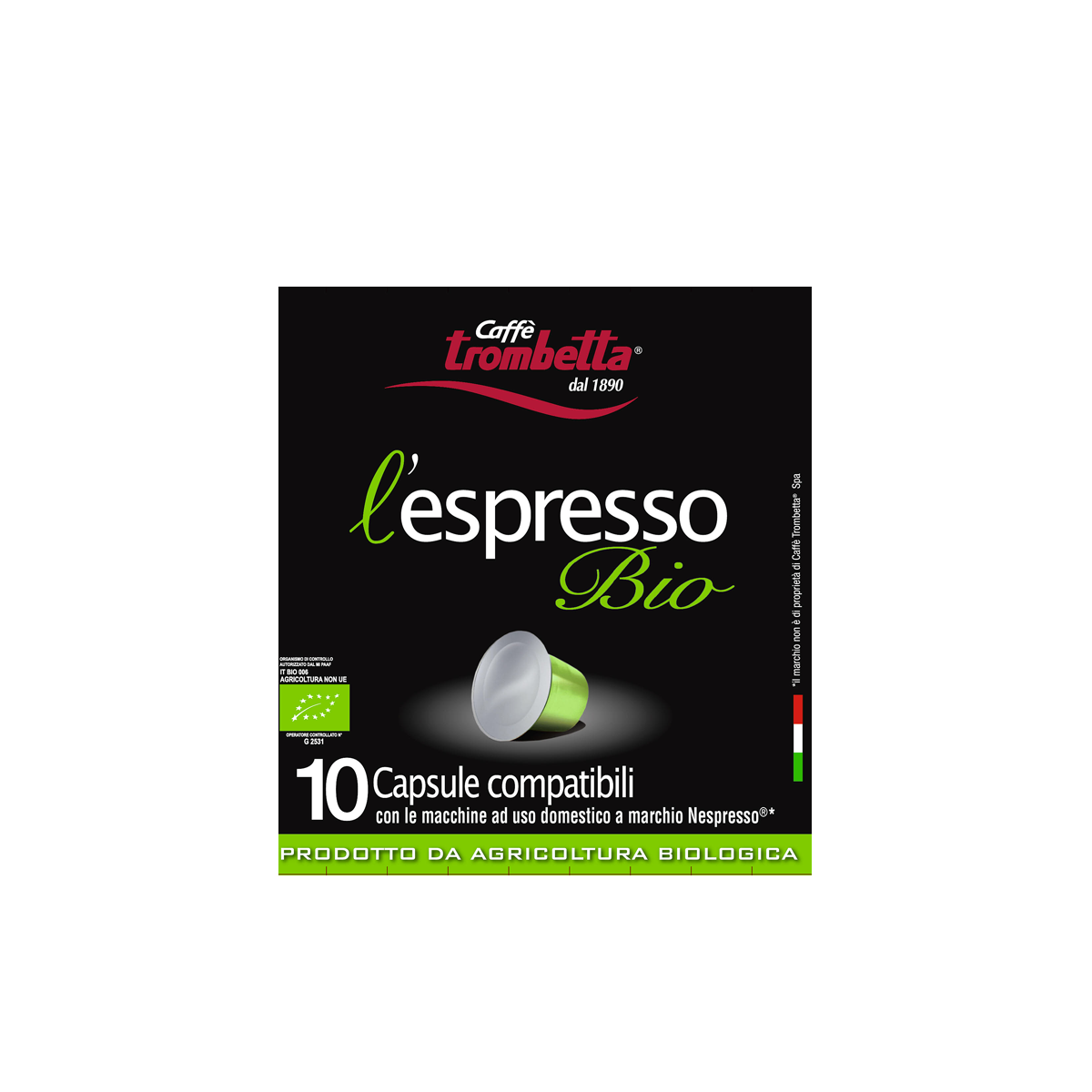 caff-trombetta-l-espresso-biologico-80-capsule-compatibili-nespresso image 1