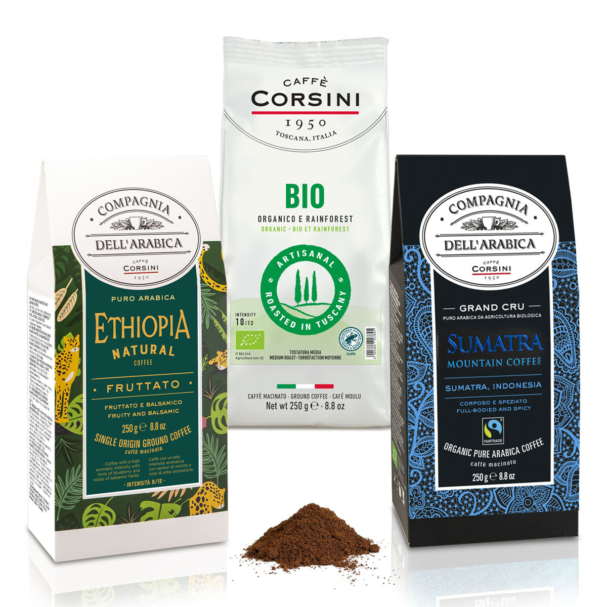 caff-corsini-kit-degustazione-bio-fairtrade-caff-macinato-3x250g image 1