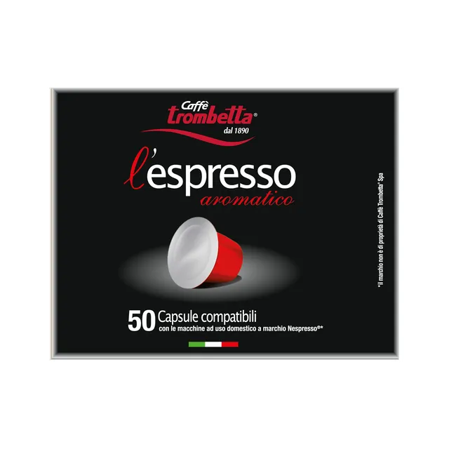 caff-trombetta-l-espresso-aromatico-150-capsule-compatibili-nespresso image 1