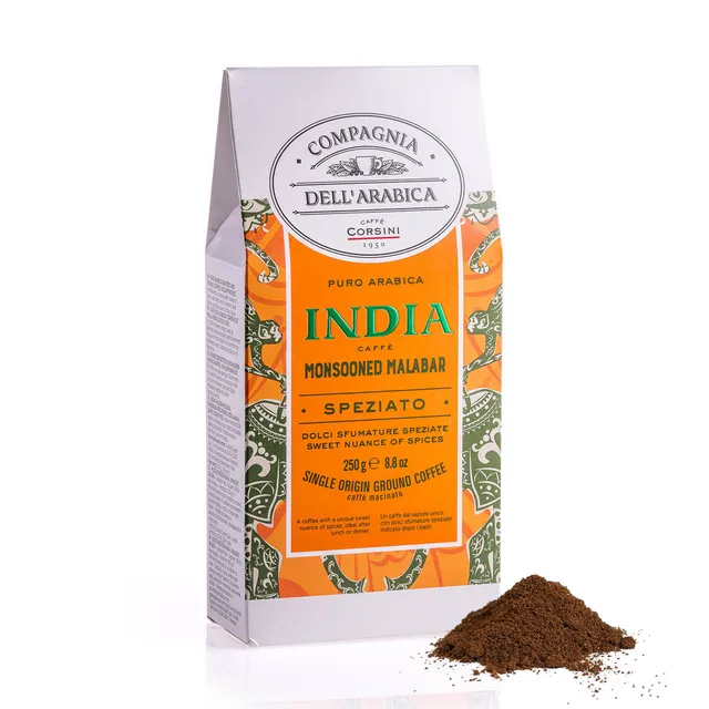 caff-corsini-india-monsooned-malabar-caff-macinato-100-arabica-250g image 1