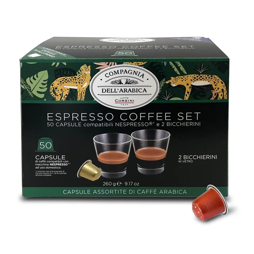 caff-corsini-50-capsule-compatibili-nespresso-100-arabica-assortite-2-bicchierin image 1