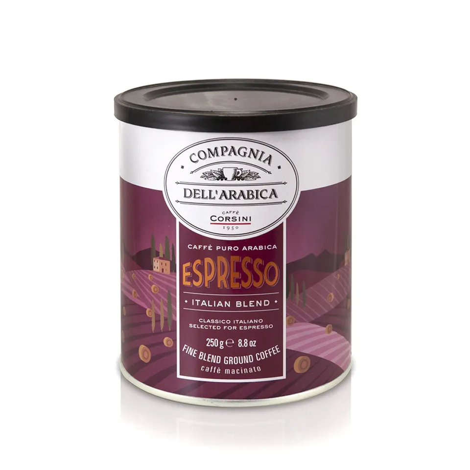caff-corsini-espresso-italian-blend-100-arabica-macinato-lattina-250g image 1