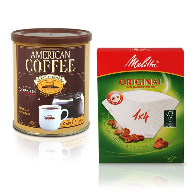 caff-corsini-american-coffee-macinato-lattina-250g-40-filtri-carta-melitta-1x4 image 1