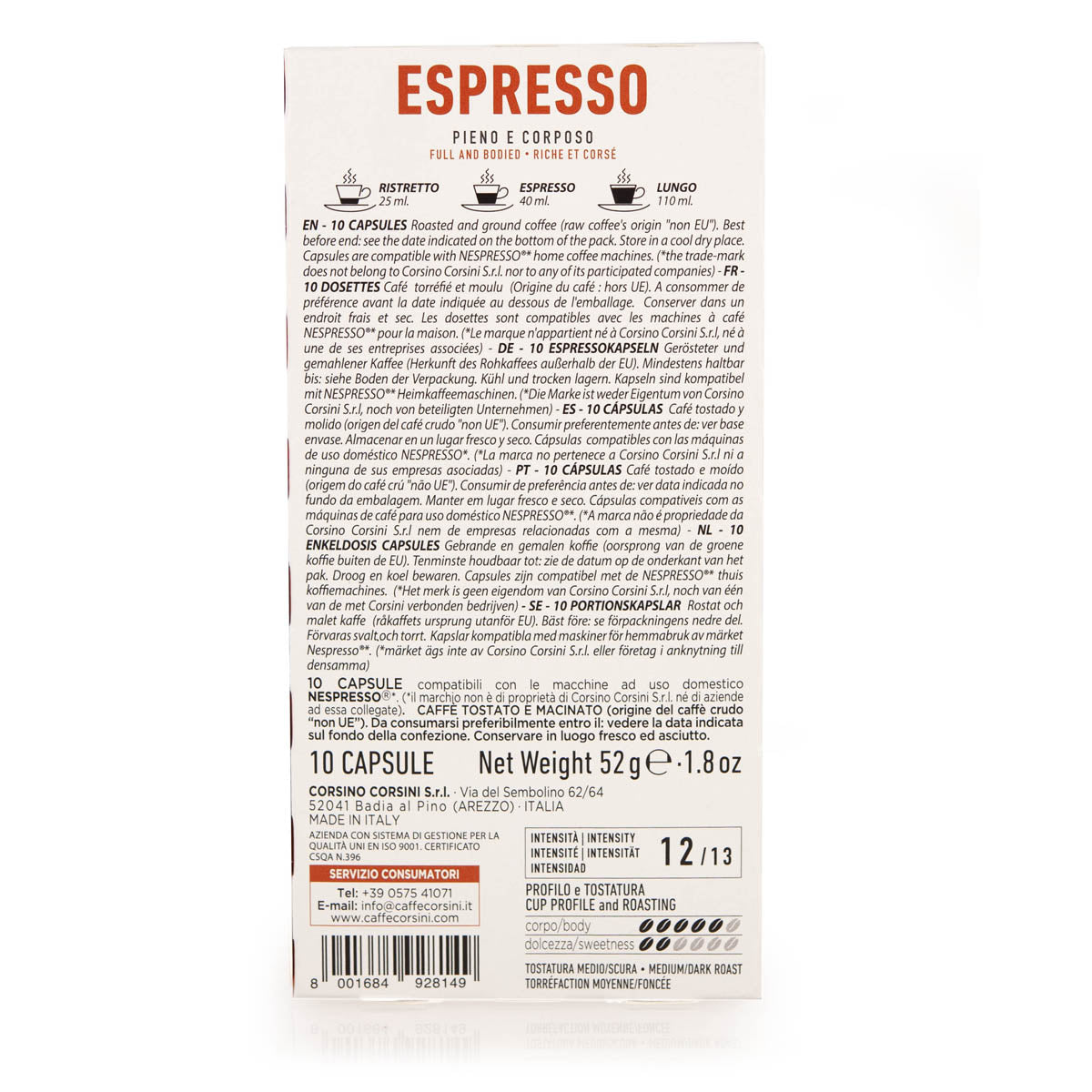 caff-corsini-miscela-arabica-e-robusta-10-capsule-compatibili-nespresso-cartone- image 2