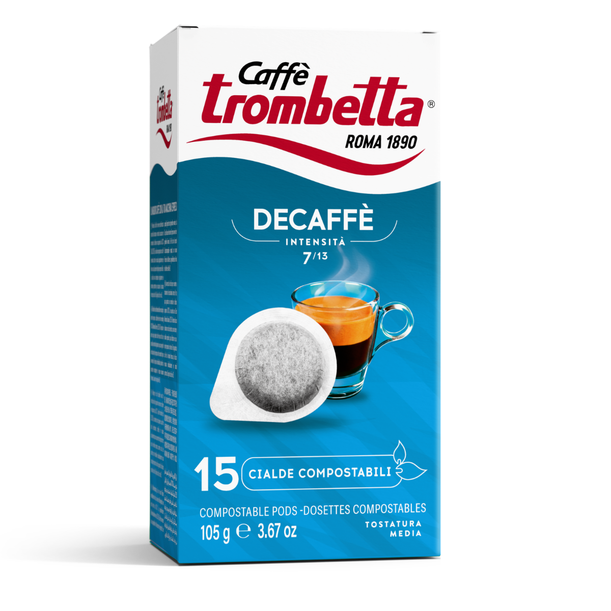 caff-trombetta-decaffeinato-in-cialda-ese-12-confezioni-da-15-cialde-180-cialde image 2