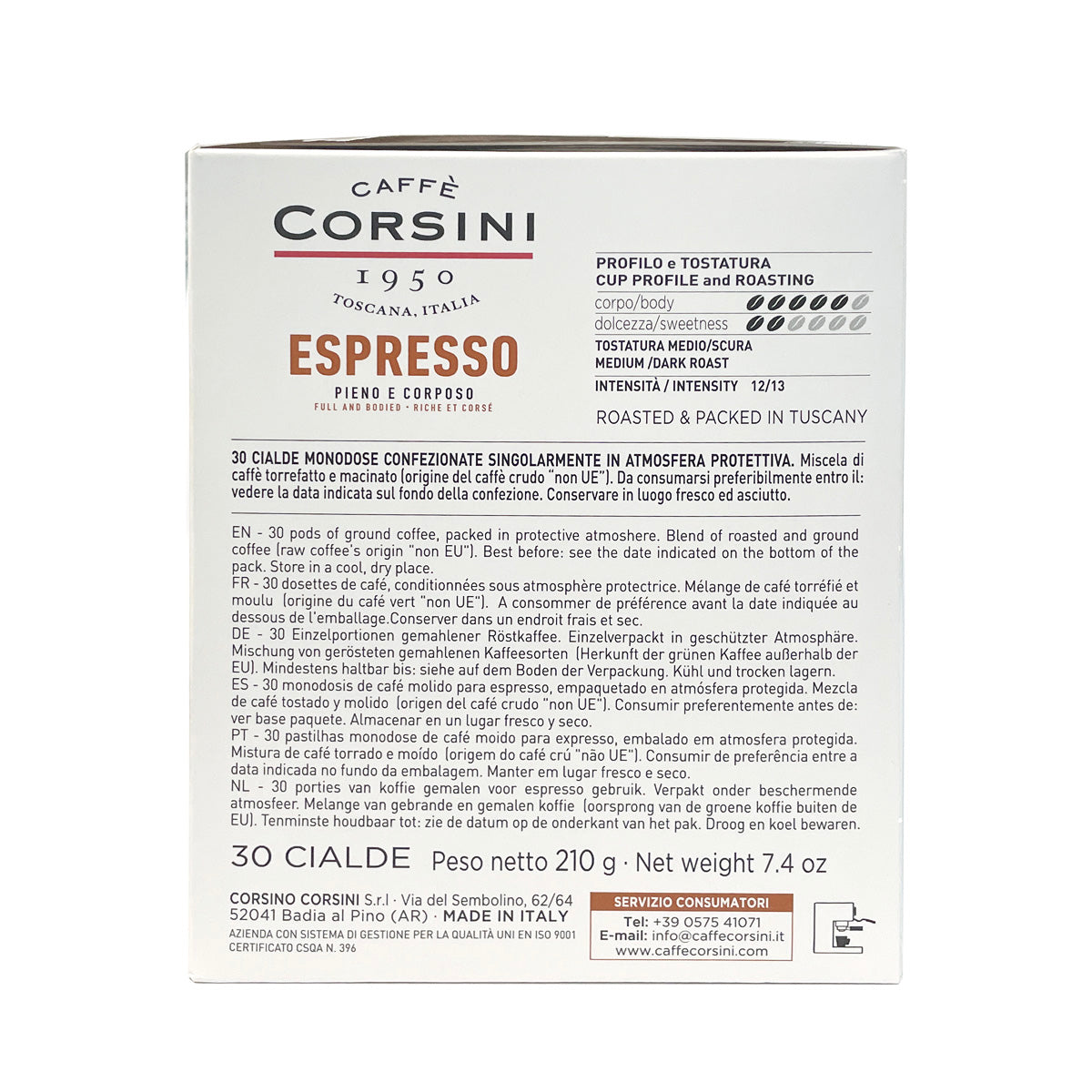 caff-corsini-espresso-gusto-pieno-e-corposo-30-cialde-monodose-7-g image 2