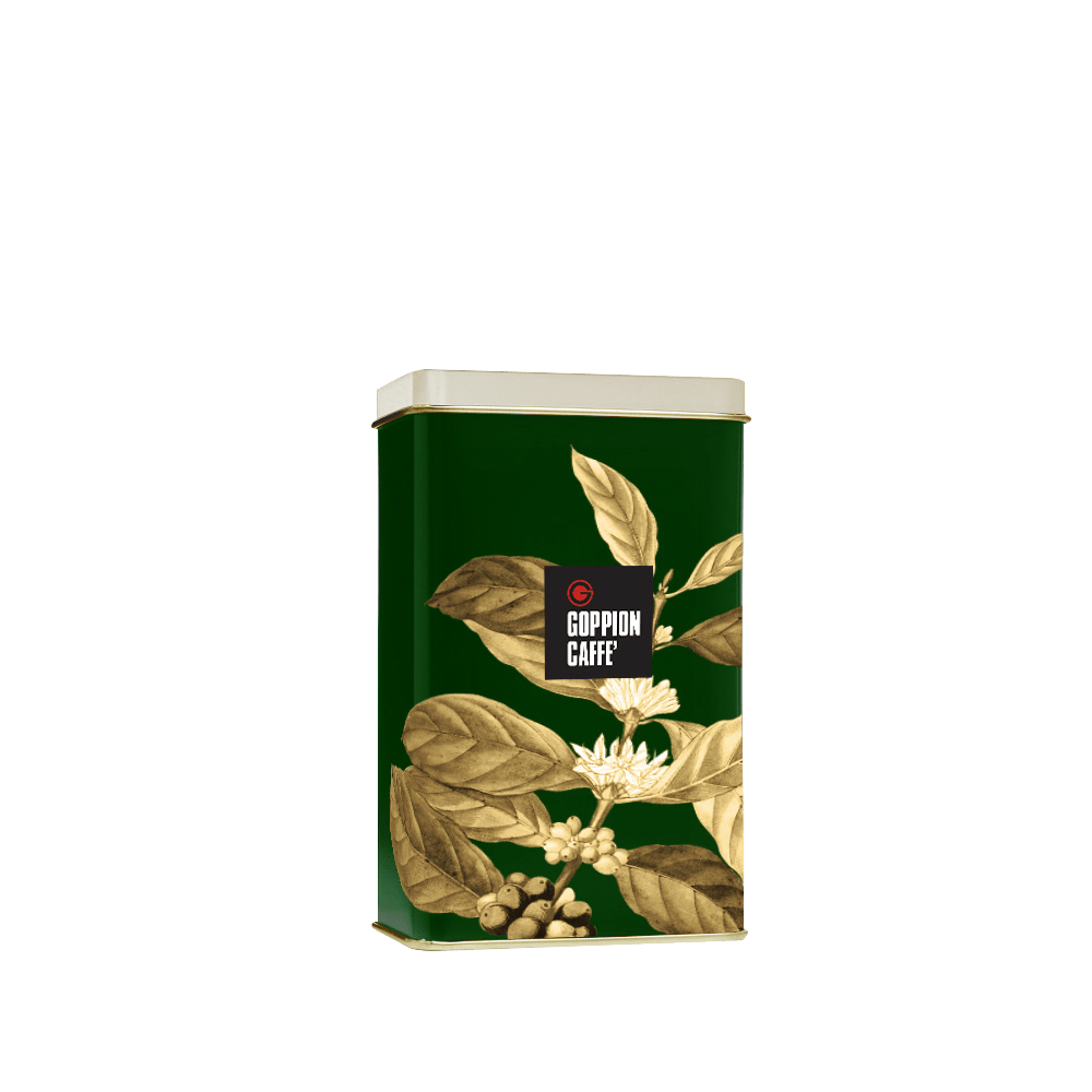 goppion-caff-arabica-macinato-250-g-lattina-verde-rettangolare image 1