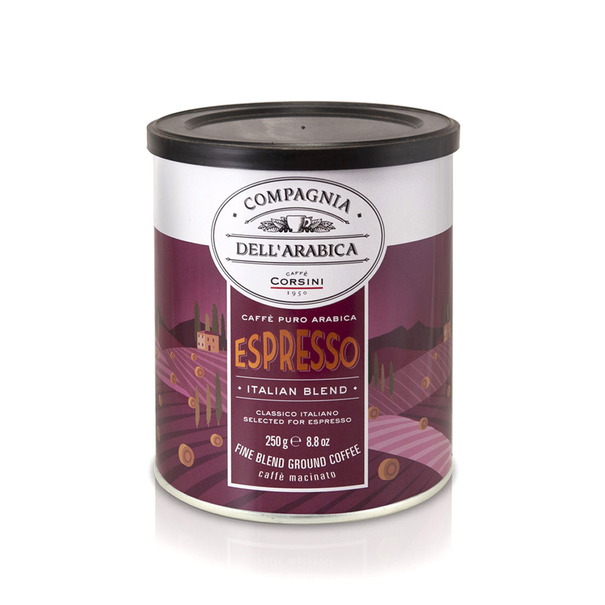 caff-corsini-espresso-italian-blend-100-arabica-caff-macinato-lattina-250g-carto image 1