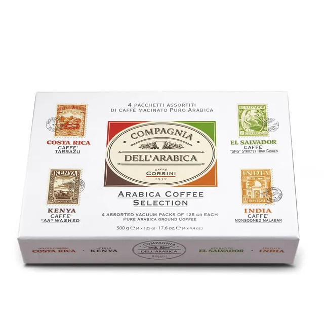 caff-corsini-cofanetto-regalo-selezione-macinato-100-arabica-4x125g-kenya-costa- image 1