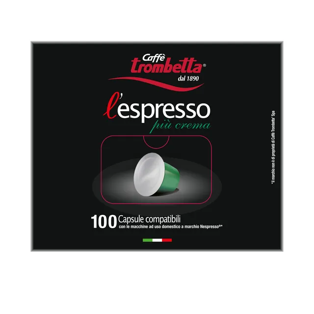caff-trombetta-l-espresso-pi-crema-100-capsule-compatibili-nespresso image 1