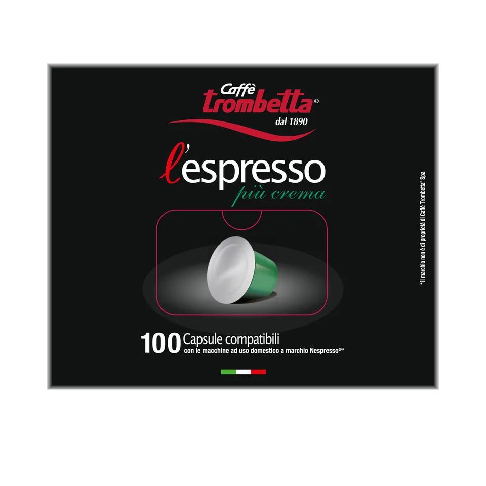 caff-trombetta-l-espresso-pi-crema-100-capsule-compatibili-nespresso image 1