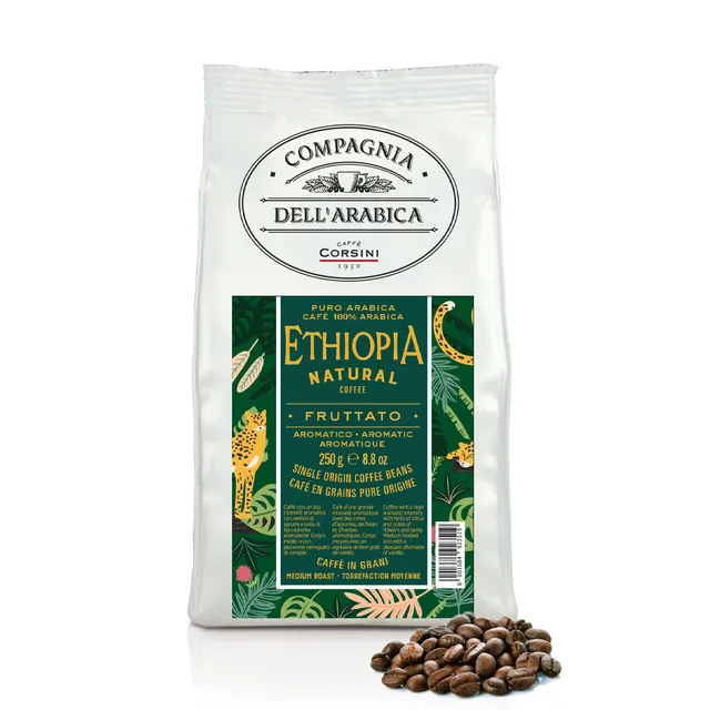 caff-corsini-ethiopia-natural-coffee-100-arabica-in-grani-250g image 1
