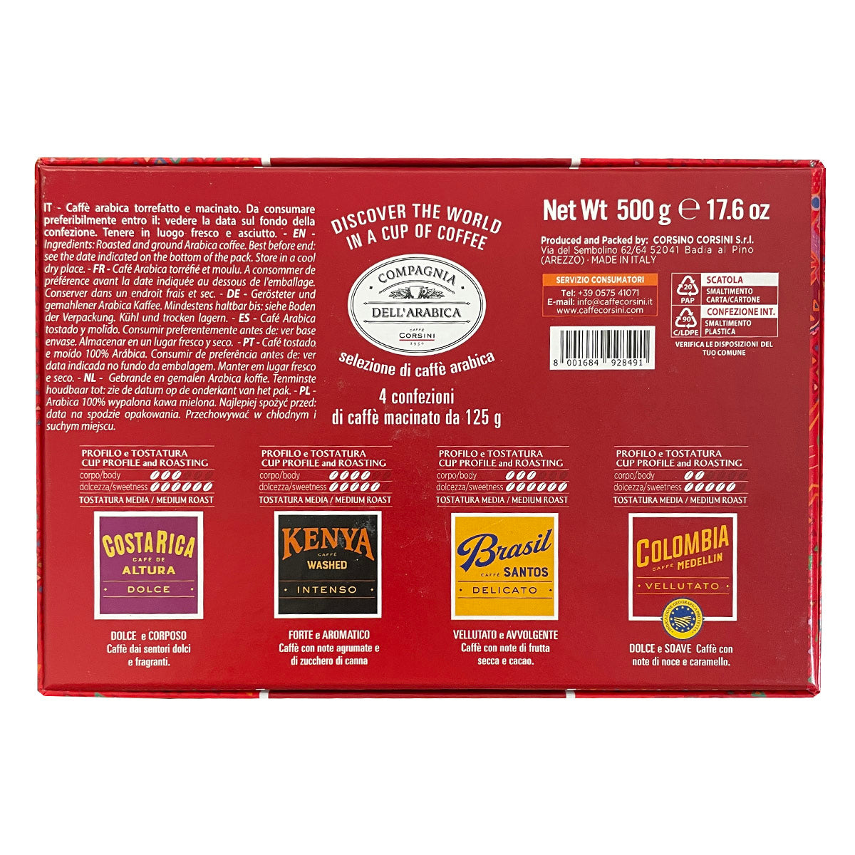 caff-corsini-compagnia-dell-arabica-selezione-macinato-moka-4x125g-idea-regalo image 3