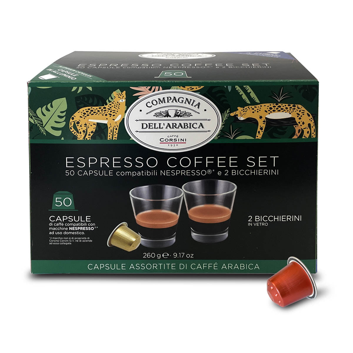 caff-corsini-50-capsule-compatibili-nespresso-100-arabica-assortite-2-bicchierin image 1