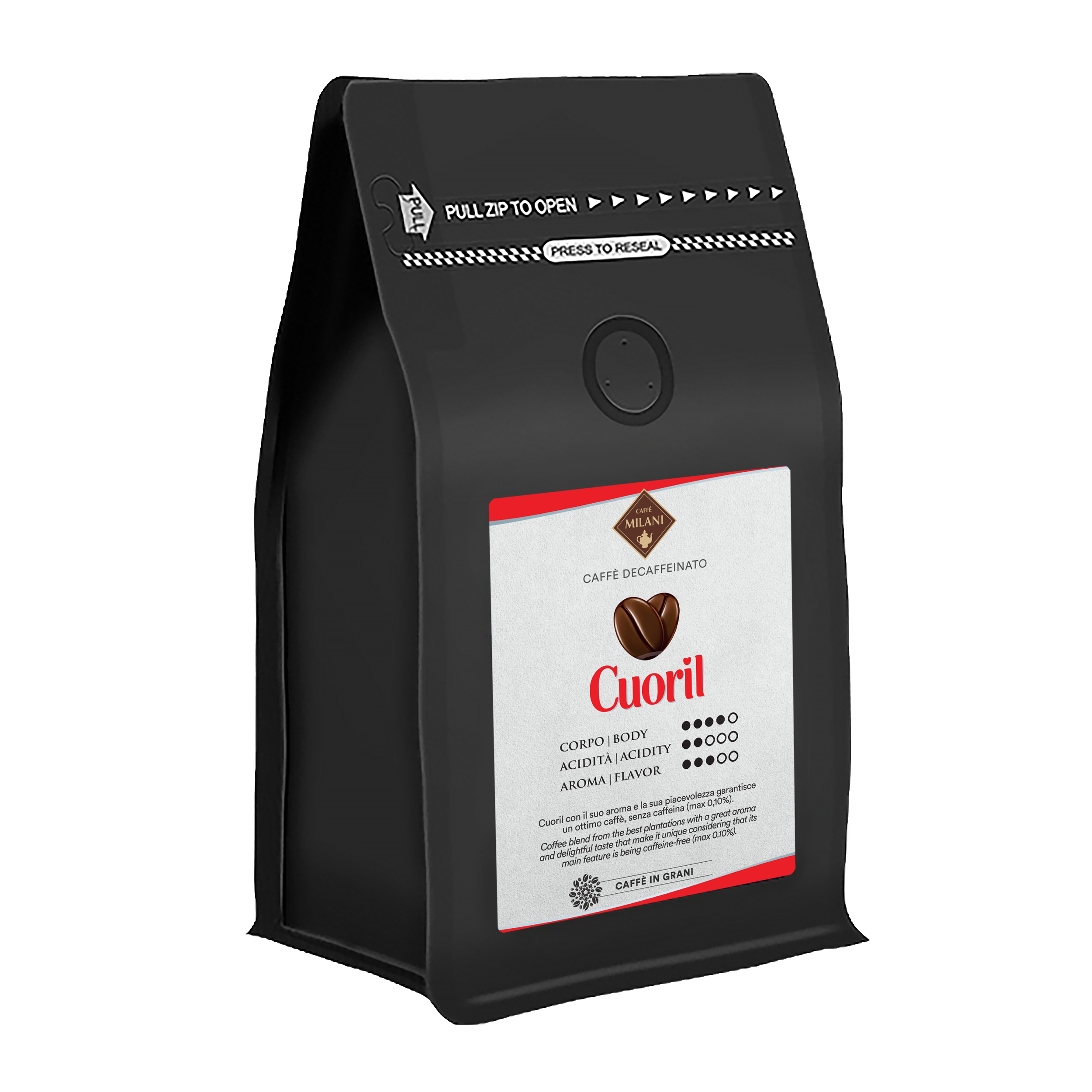 caff-milani-cuoril-miscela-decaffeinata-in-grani-con-note-fruttate image 1