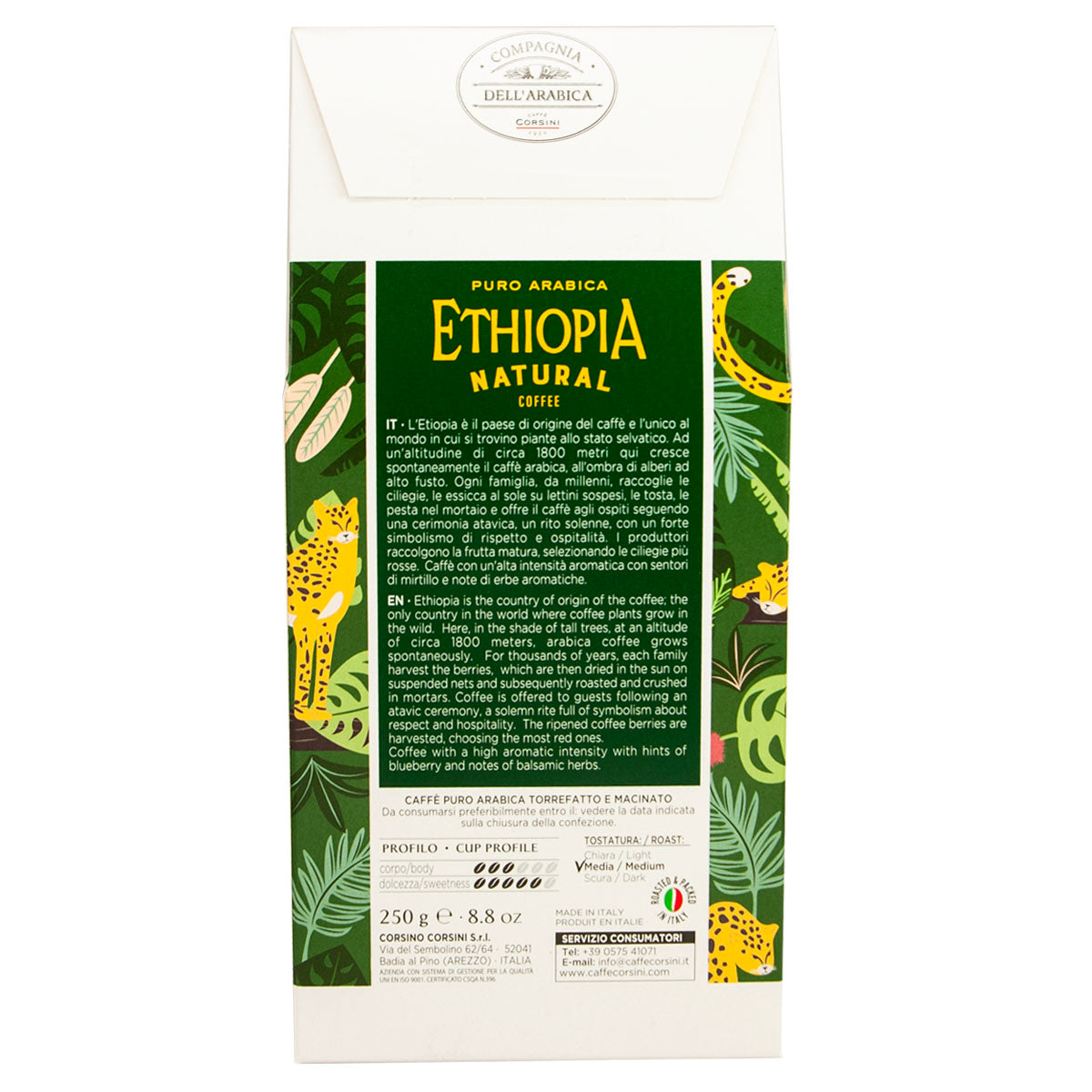 caff-corsini-compagnia-dell-arabica-ethiopia-natural-100-arabica-macinato-250g-x image 2
